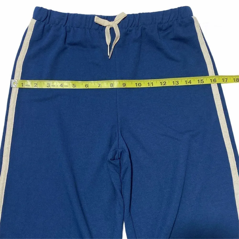 Takara Girls Blue French Terry Cropped Sweatpant L